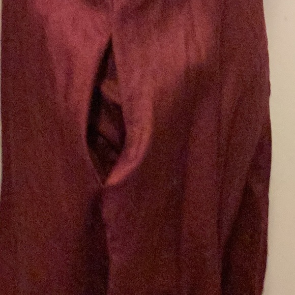 Maroon Rockabilly Style Dress Med, w/pockets.Crisscross Front, Cap Sleeves - Picture 6 of 10